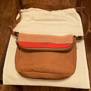 Fossil Preston Small Flap Bag-Pink Striped with Dust Bag